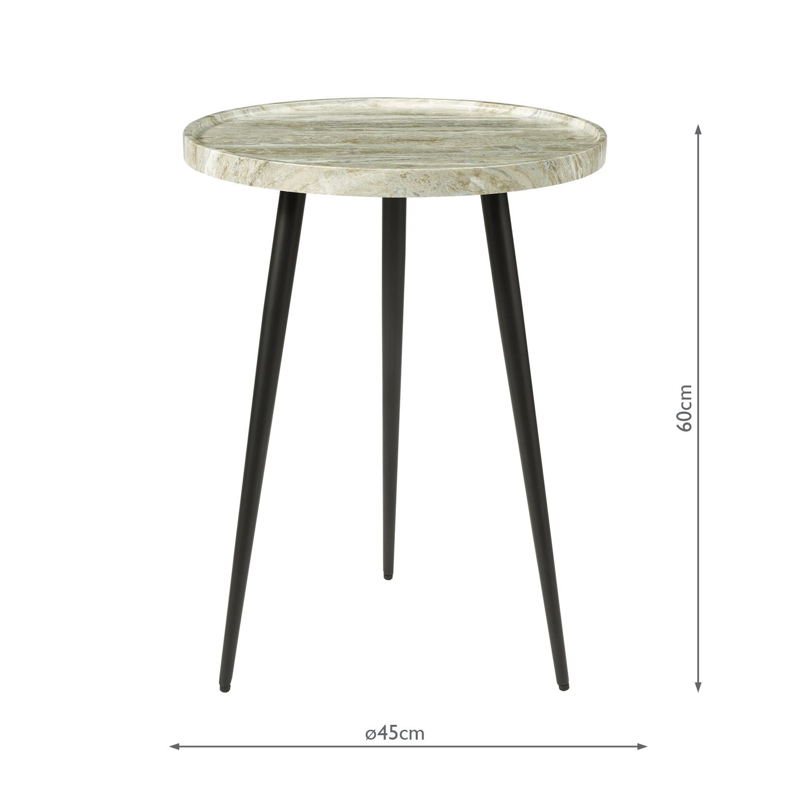 Nusa Brown Stone & Black Side Table