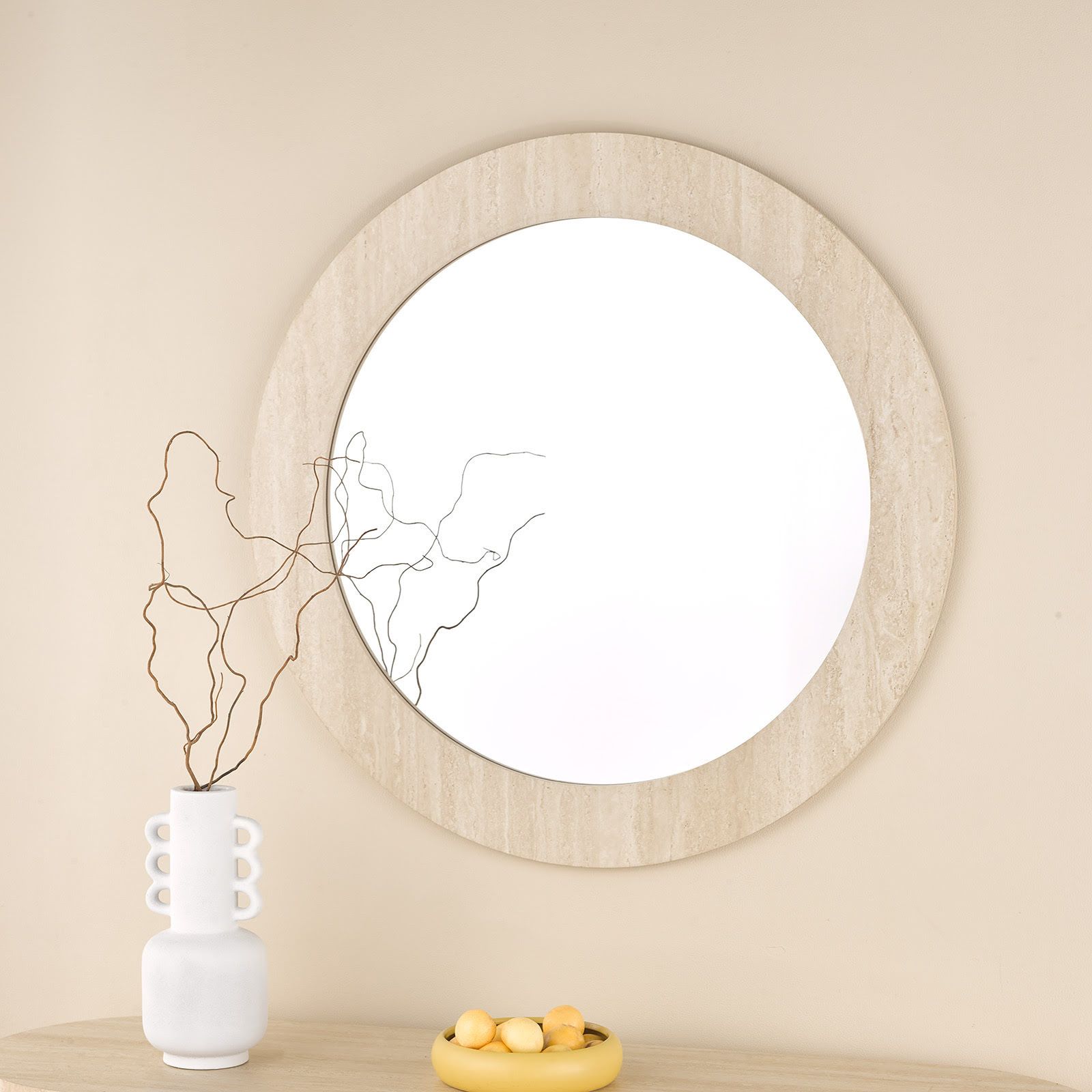 Ioana Travertime Effect Mirror 80cm