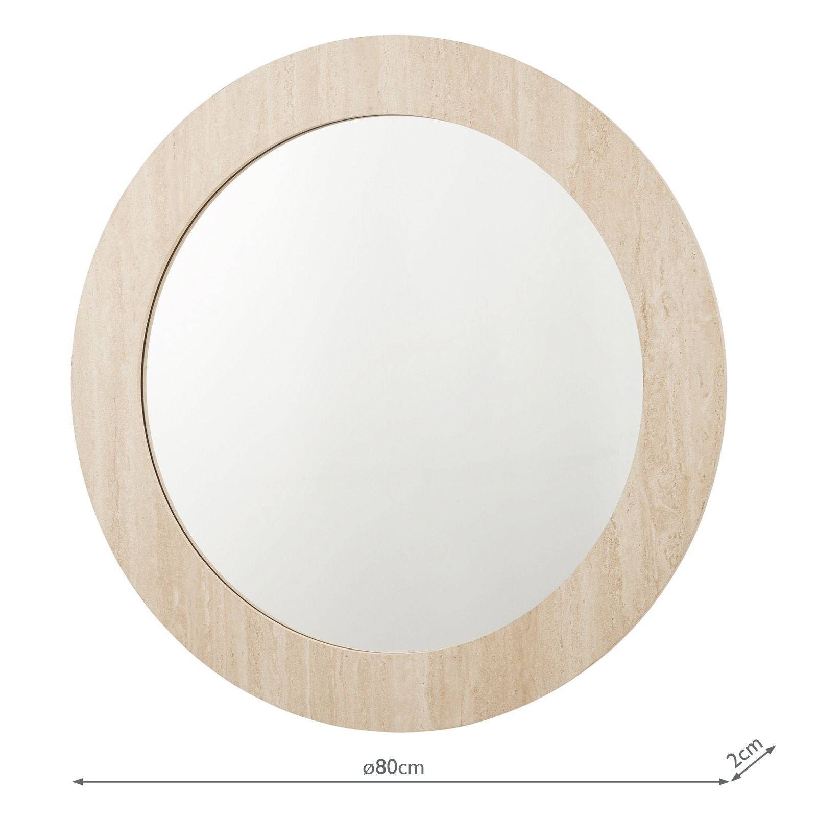 Ioana Travertime Effect Mirror 80cm