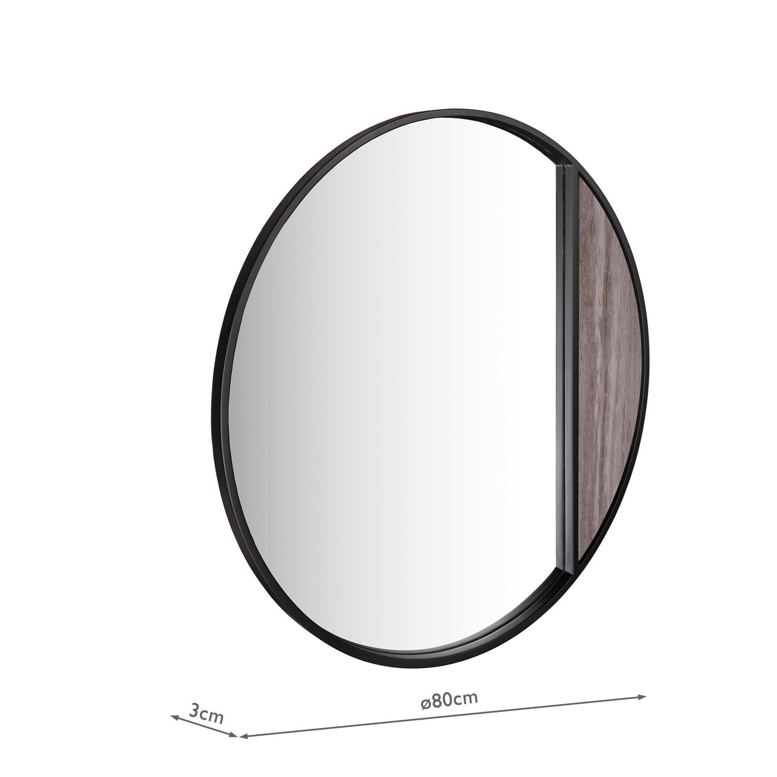 Rasmus Brown Stone Effect & Black Mirror 80cm