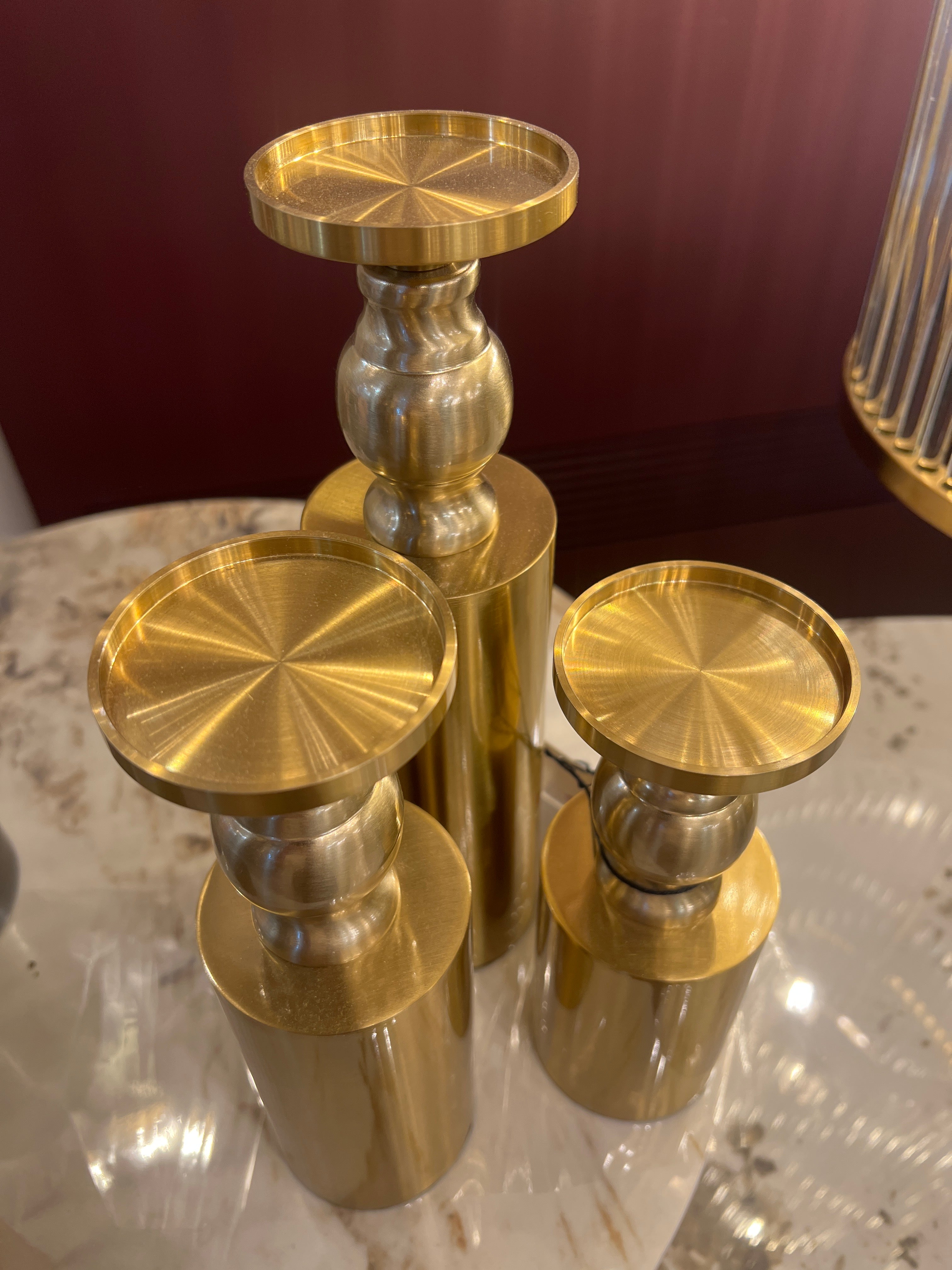 Brass Candle Holders Set of 3