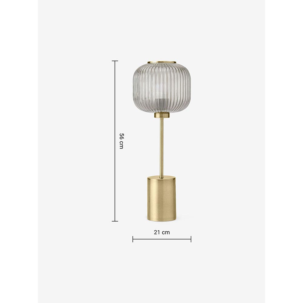 Briz Large Antique Brass Table Lamp with Smoked Shade