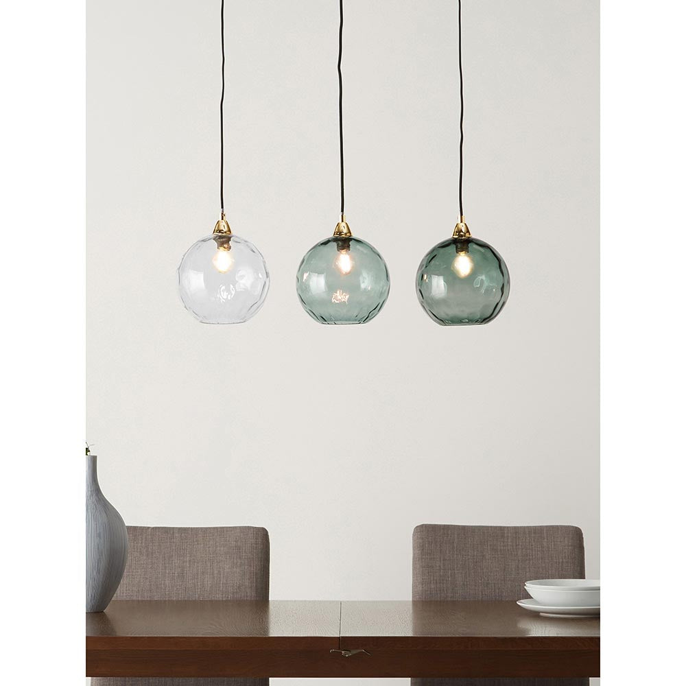 Ilaria Polished Brass Bar Pendant with Multi-Coloured Shades