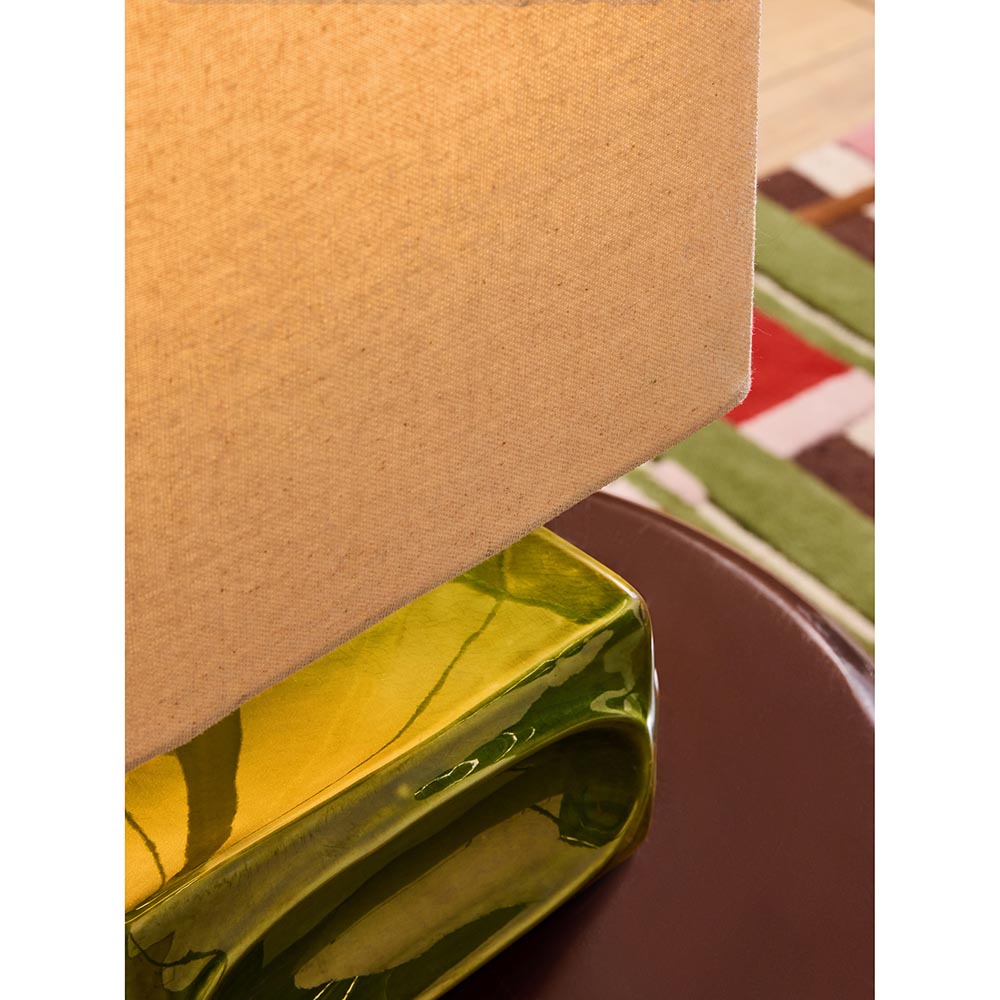 Nell Green & Ecru Table Lamp C/W Shade
