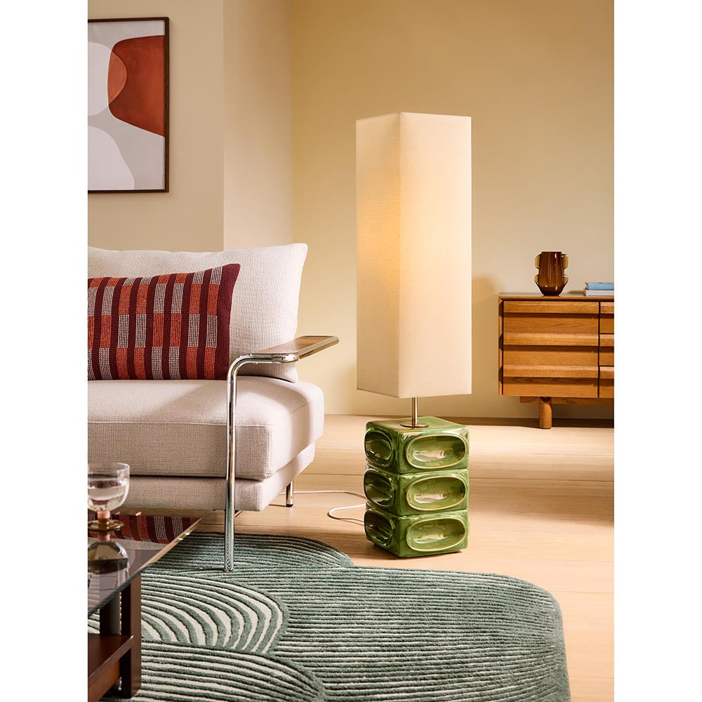 Nell Green & Ecru Floor Lamp C/W Shade