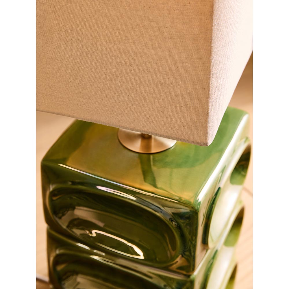 Nell Green & Ecru Floor Lamp C/W Shade