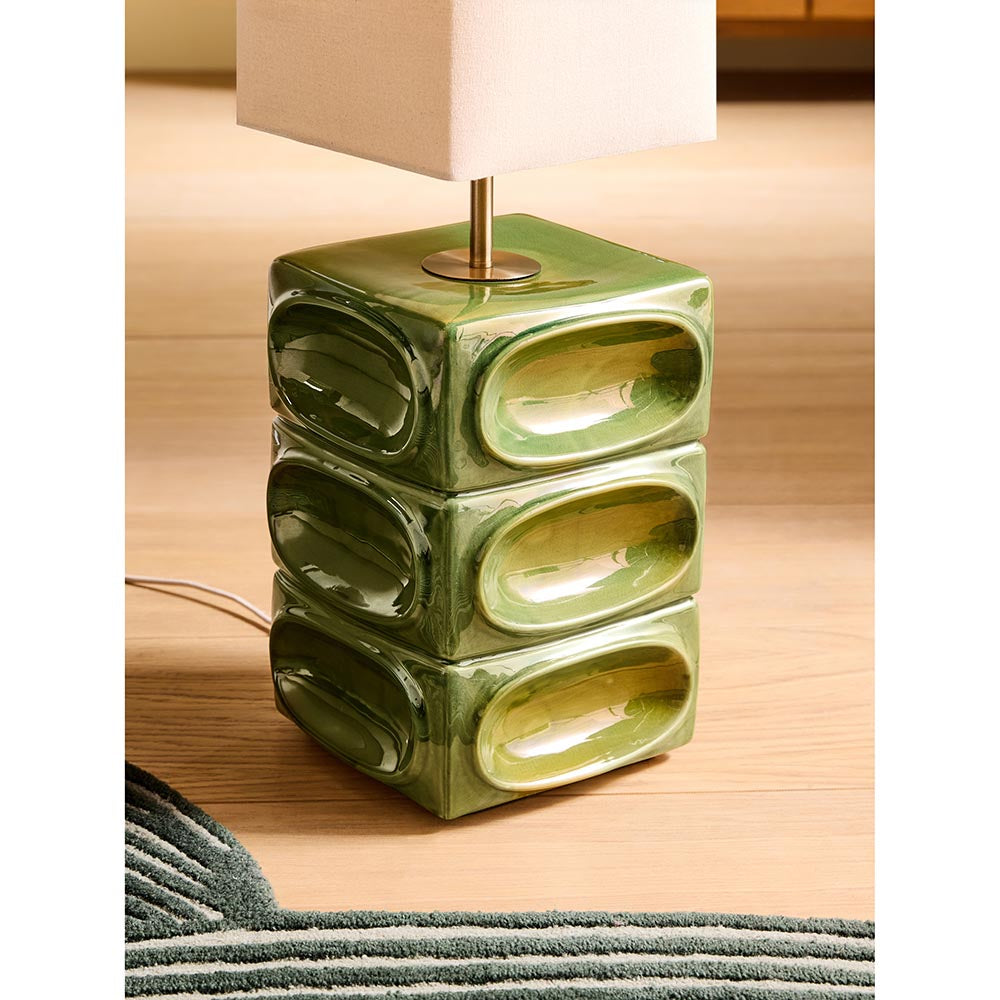 Nell Green & Ecru Floor Lamp C/W Shade
