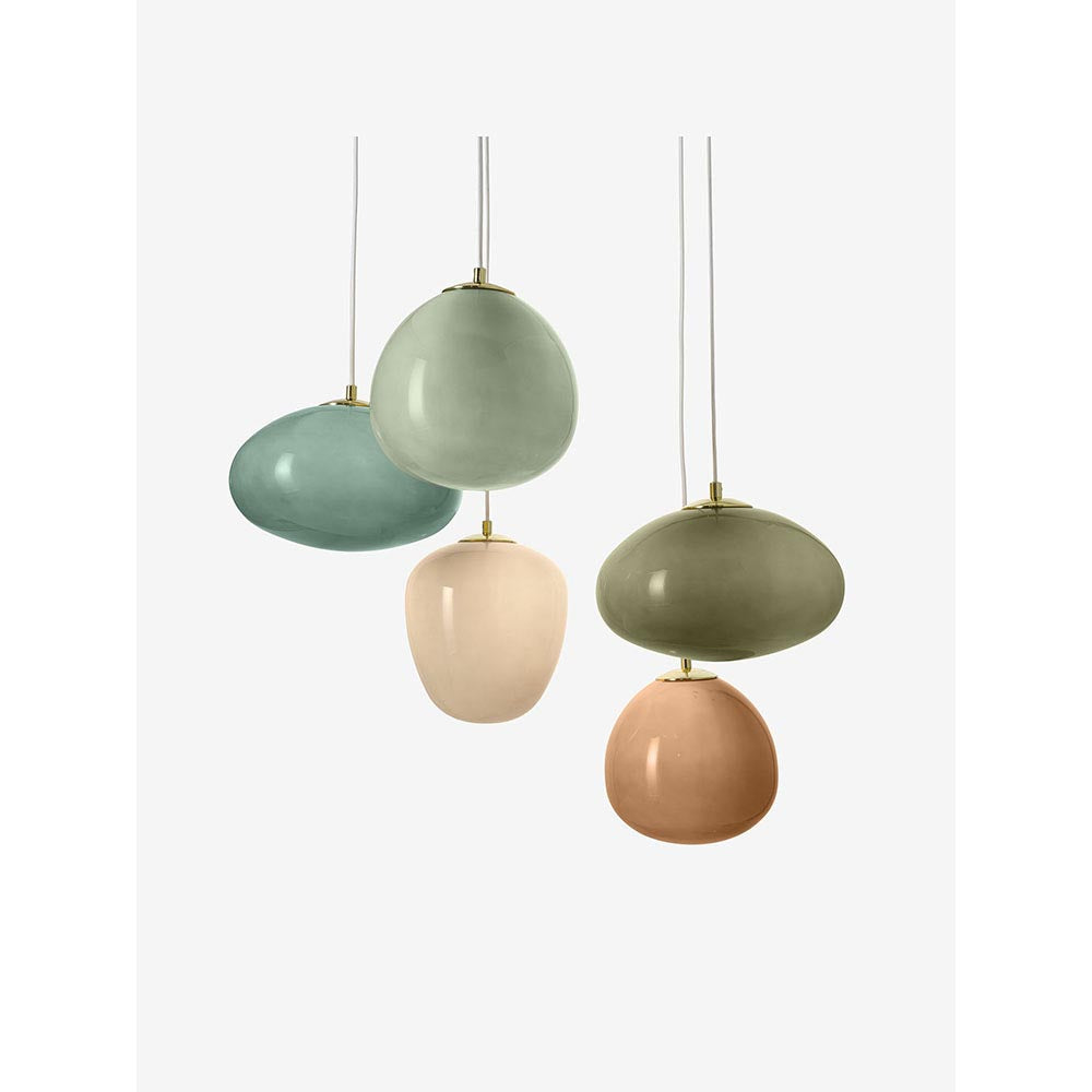 Adrianne Brass Cluster Pendant with Multi Coloured Shades