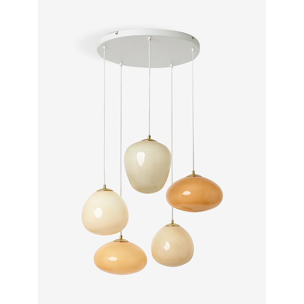 Adrianne Cluster Pendant with Neutral Glass Shades