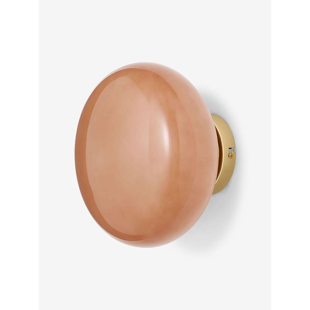 Adrianne Brass Wall Light C/W Pink Glass Shade
