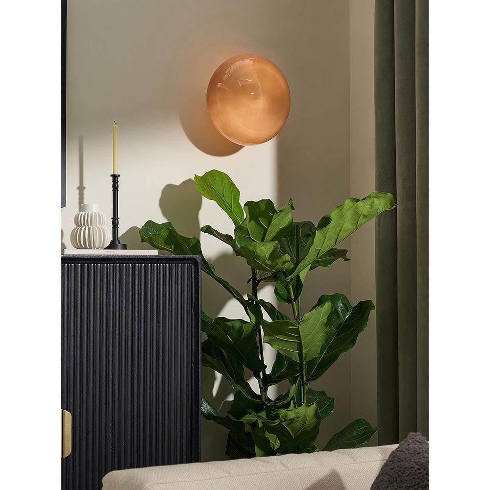 Adrianne Brass Wall Light C/W Pink Glass Shade