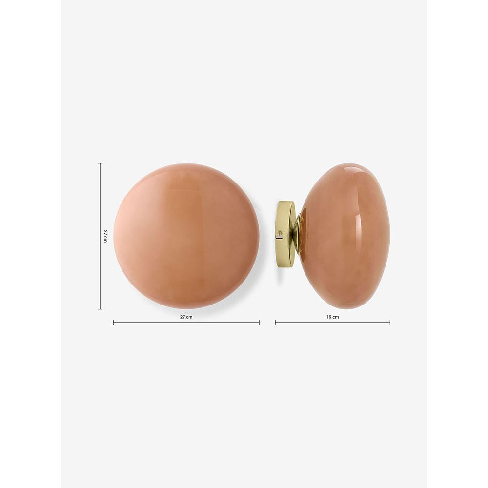 Adrianne Brass Wall Light C/W Pink Glass Shade