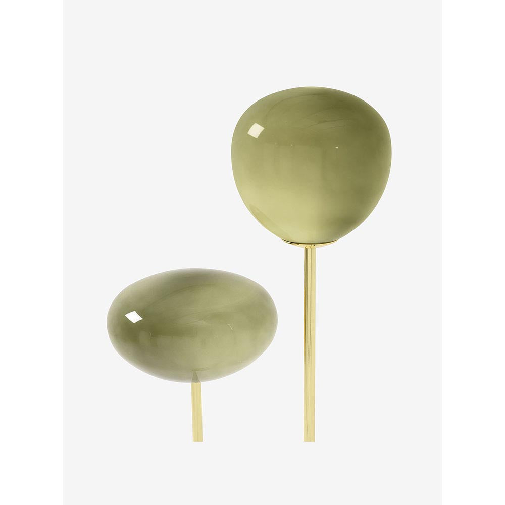 Adrianne Polished Brass Floor Lamp with Green Toned Shades