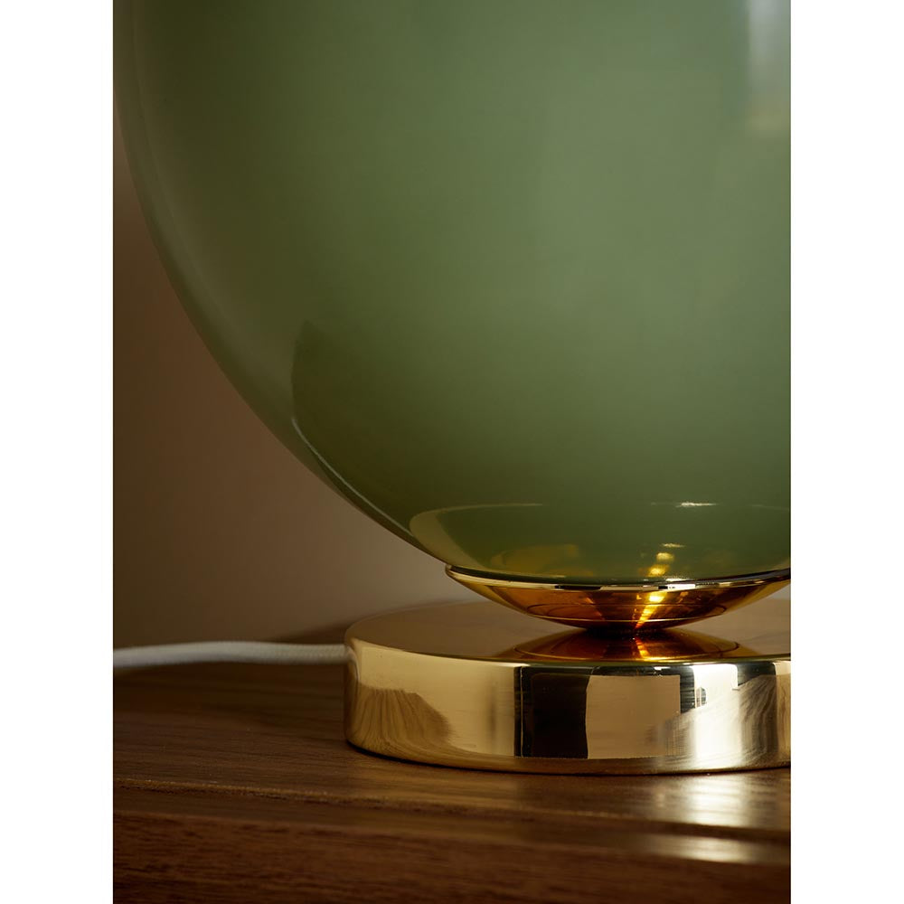 Adrianne Polished Brass Table Lamp with Green Shade