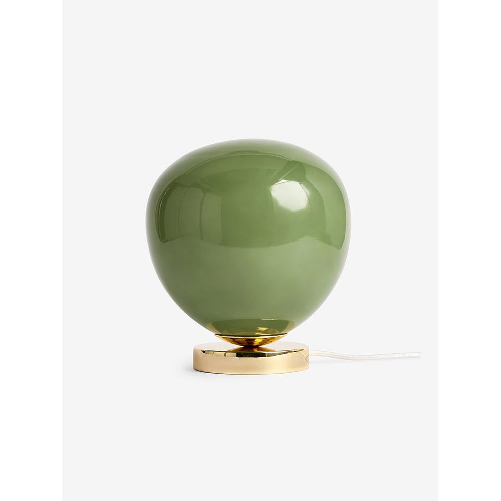 Adrianne Polished Brass Table Lamp with Green Shade