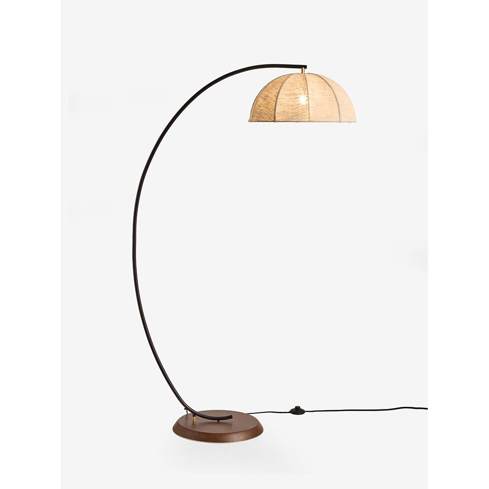 Benny Black Floor Lamp C/W Cream Shade