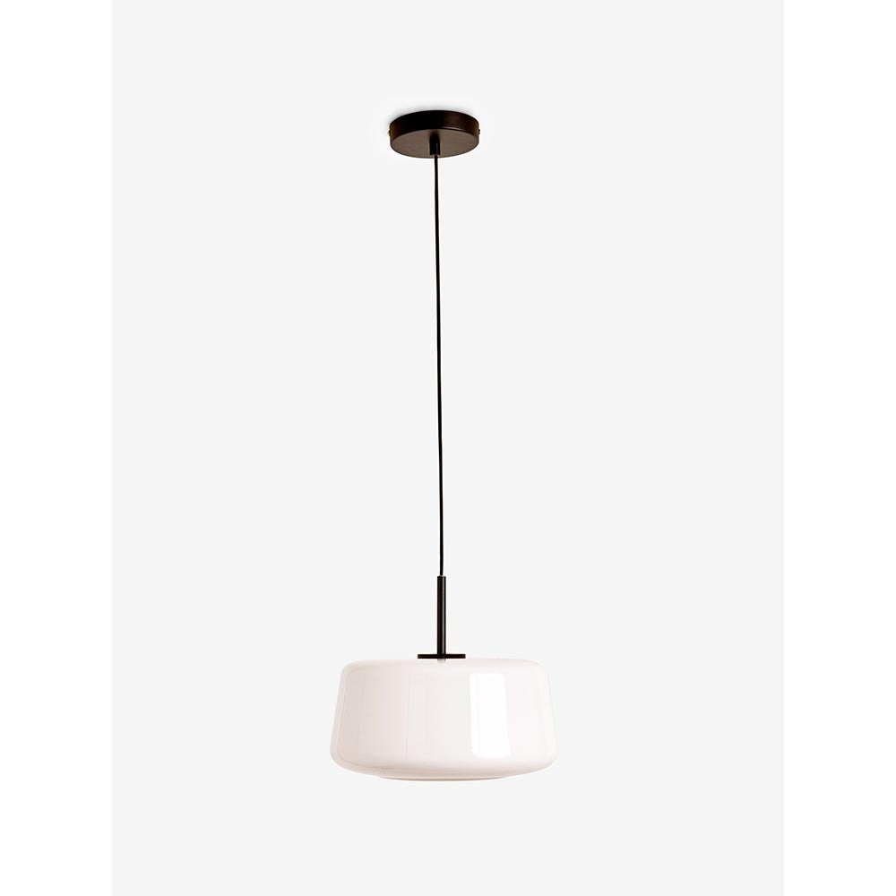 Camilo Matt Black Pendant with Opal Shade