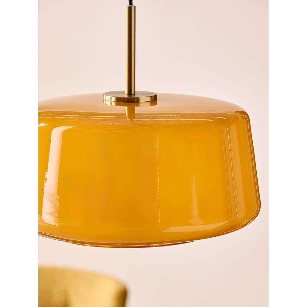 Camilo Matt Black Pendant with Orange Shade