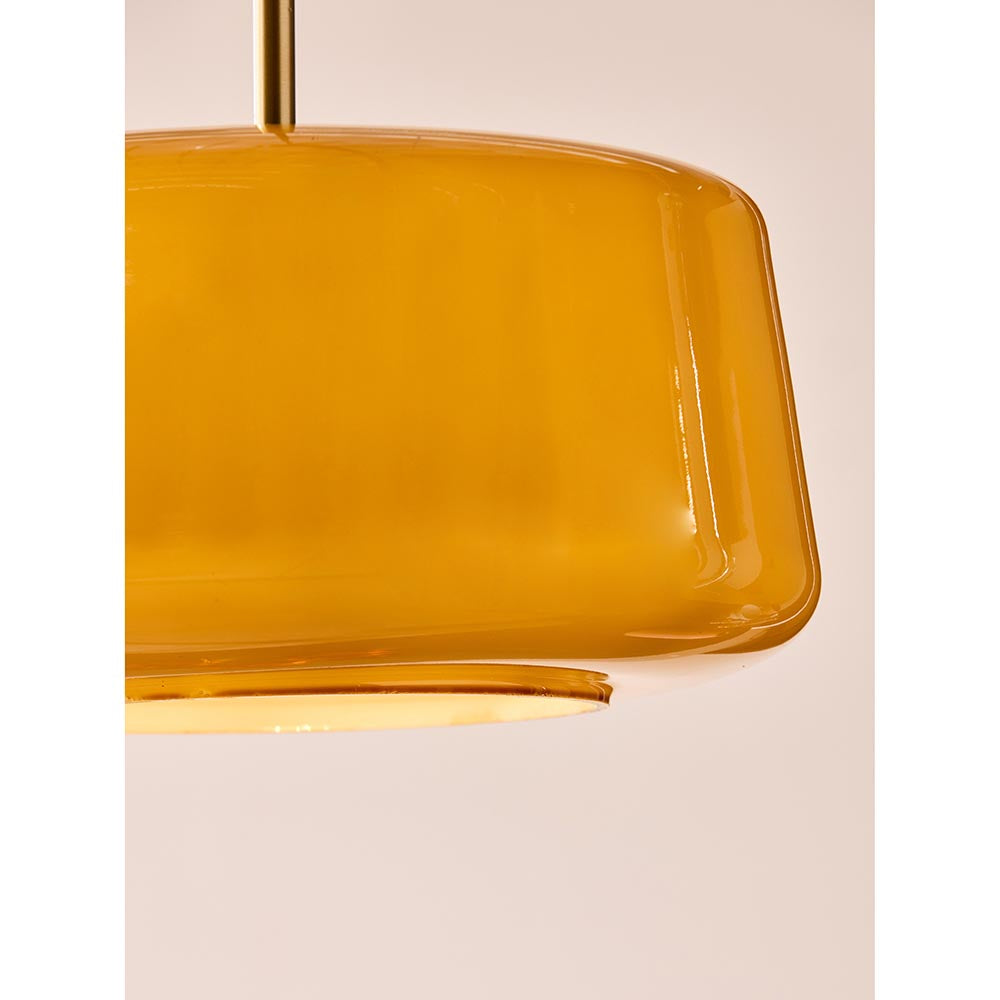Camilo Matt Black Pendant with Orange Shade