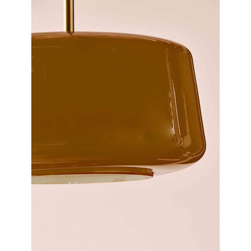 Camilo Matt Black Pendant with Orange Shade