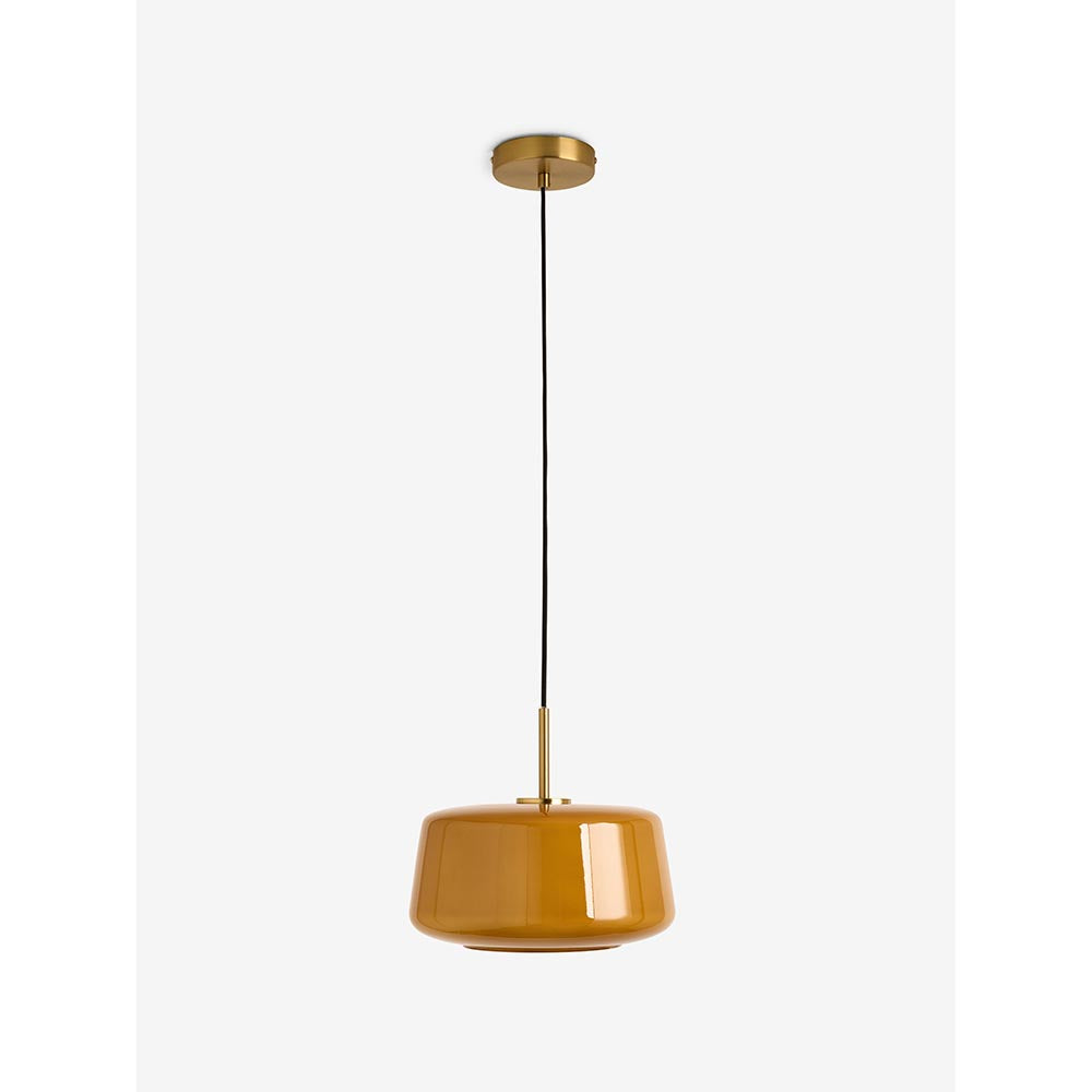 Camilo Matt Black Pendant with Orange Shade