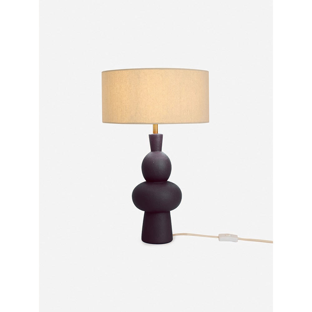 Freyja Black Ceramic Table Lamp C/W Shade