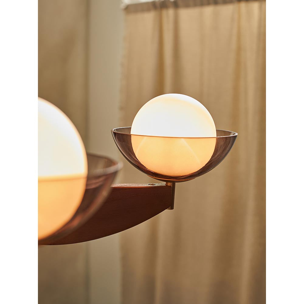 Layla 5 Light Ash Wooden Pendant