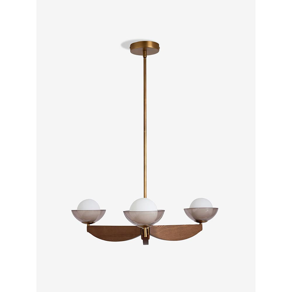 Layla 3 Light Ash Wooden Pendant
