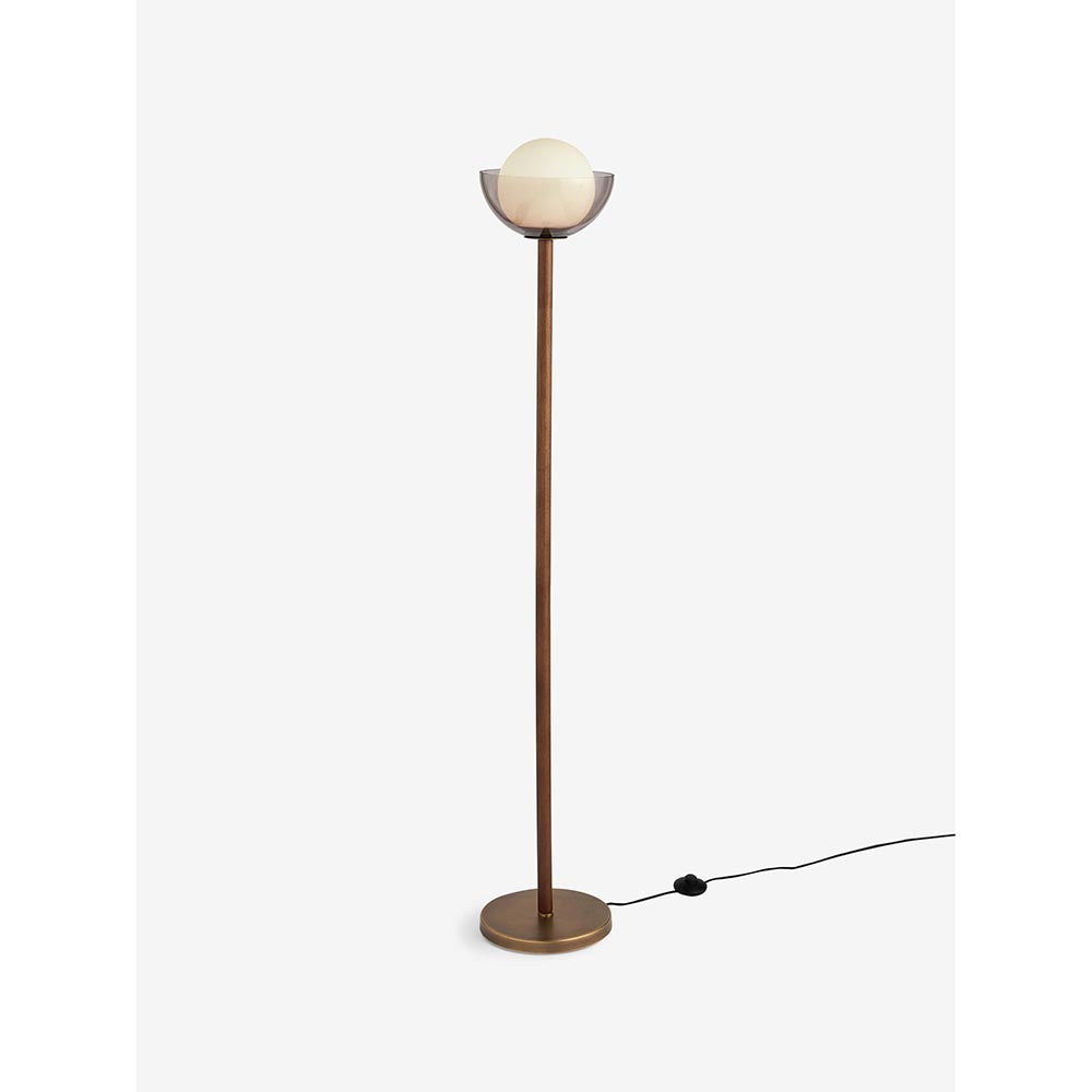Layla Dark Wooden Floor Lamp