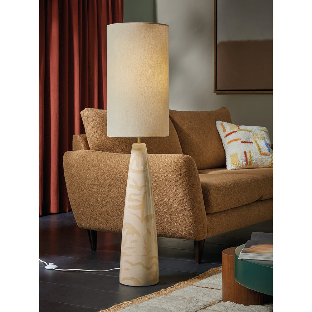 Vince Ceramic Floor Lamp C/W Shade