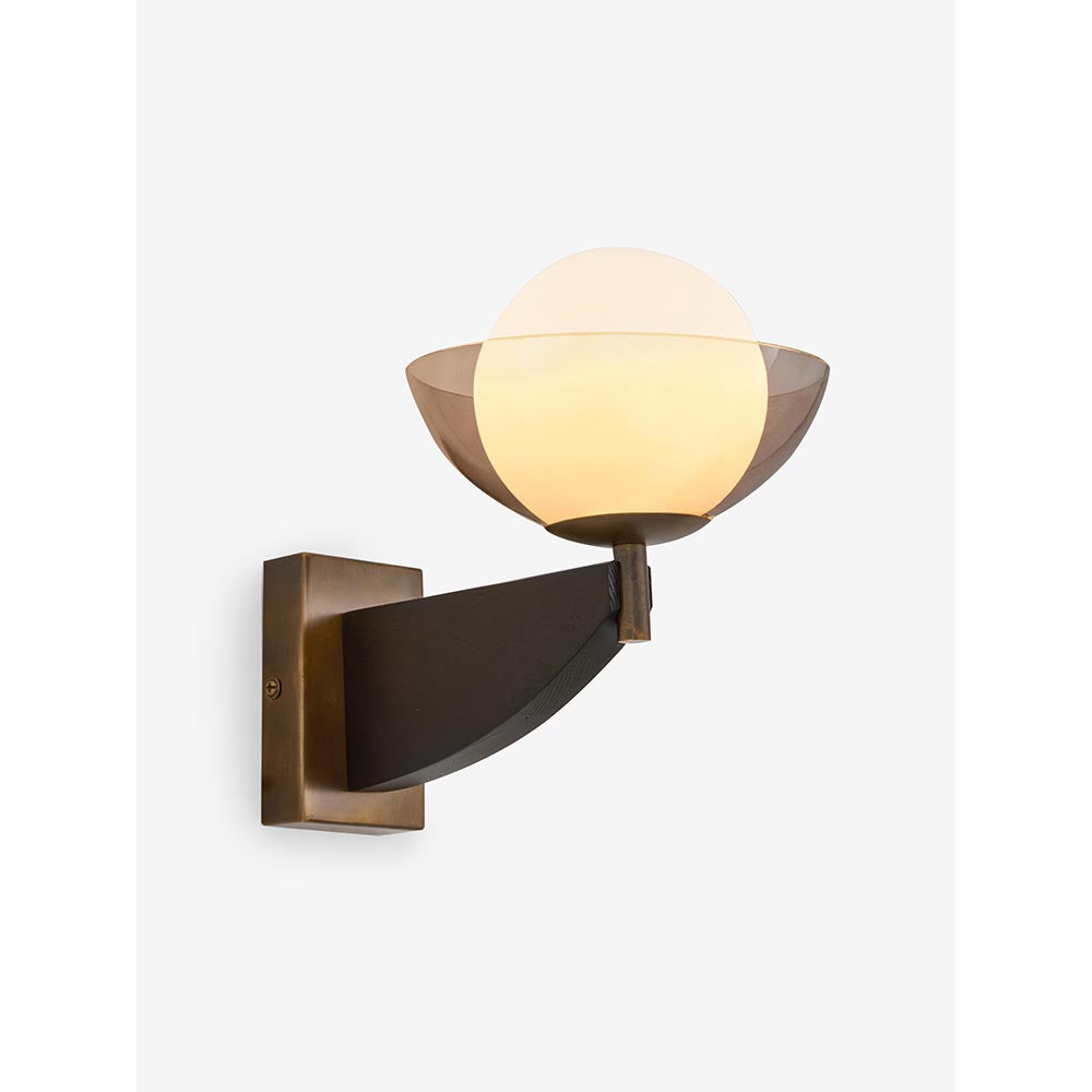 Layla Black Wood Wall Light