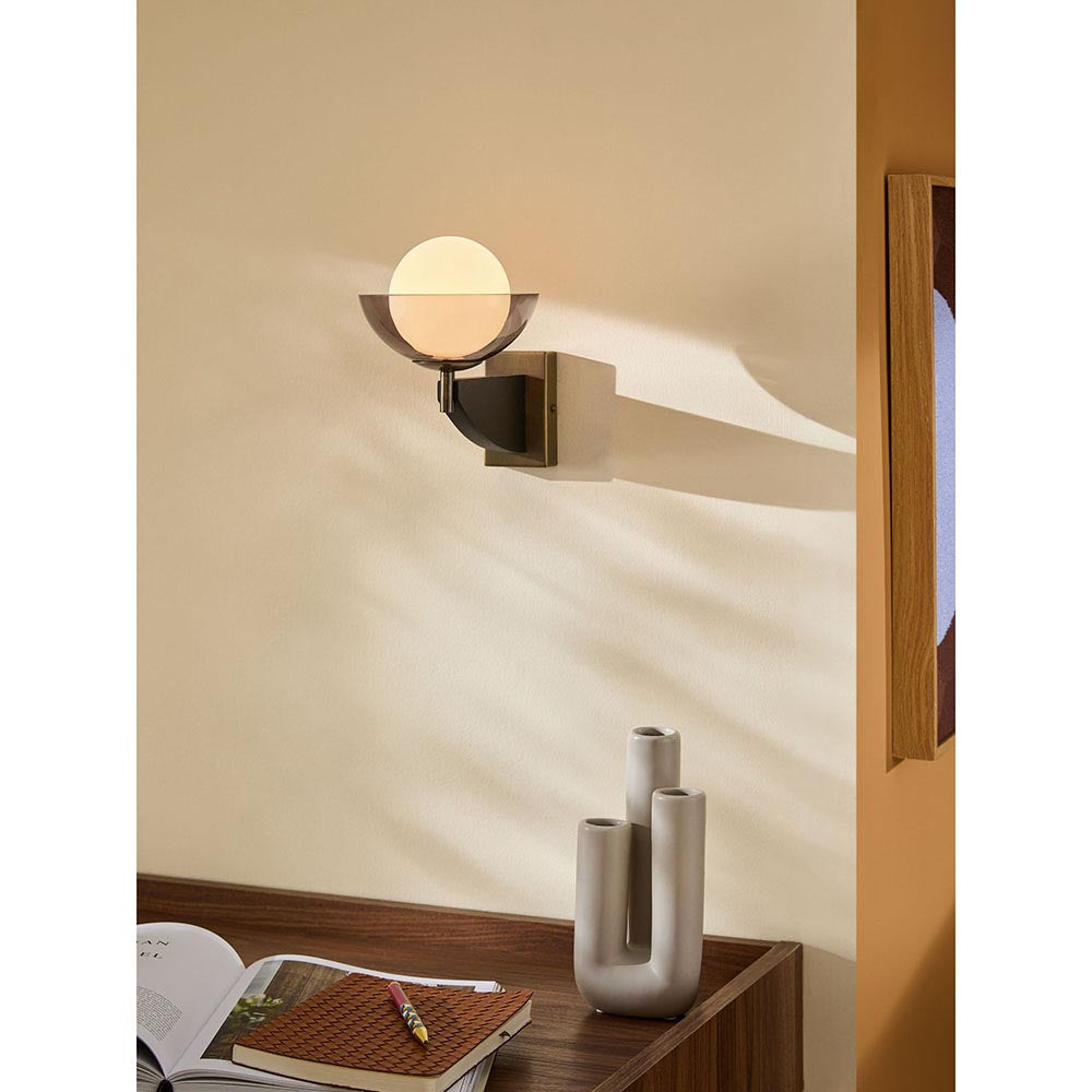 Layla Black Wood Wall Light