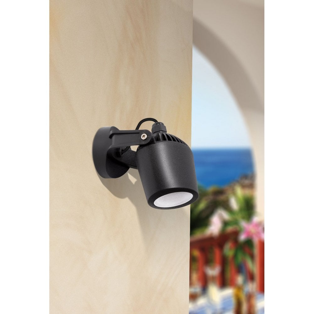Mini Tommy 3.5W LED Black Floodlight with Frosted Diffuser
