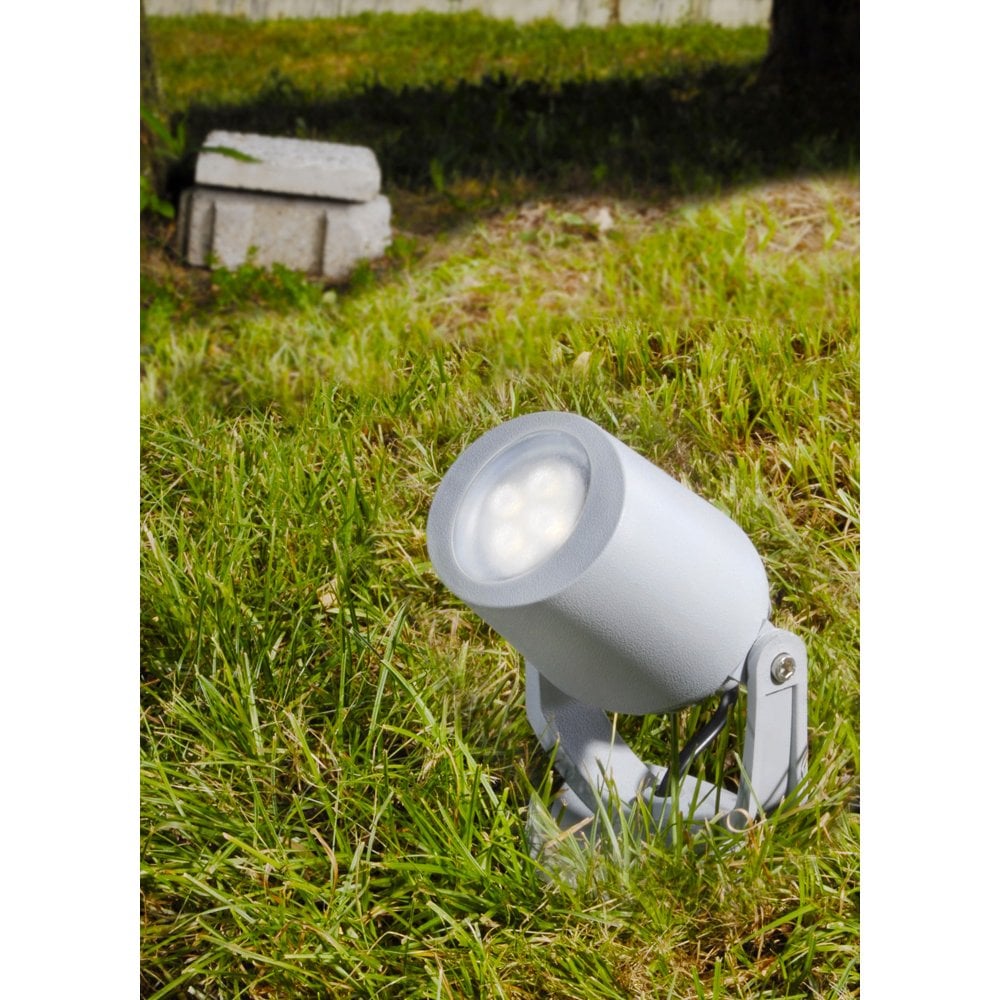 Mini Tommy Grey 3.5W LED Spike Floodlight with Frosted Diffuser