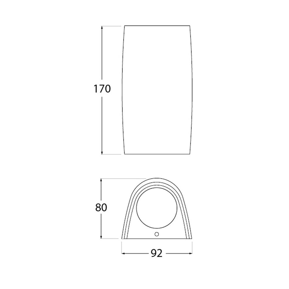 Marta 90 Grey Single Up or Down Wall Light with Frosted Diffuser