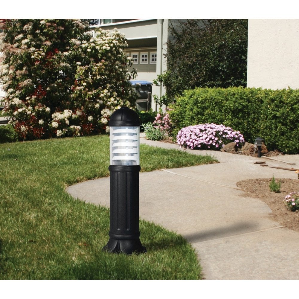 Sauro 800 mm E27 Bollard Post Light With White Resin Louver