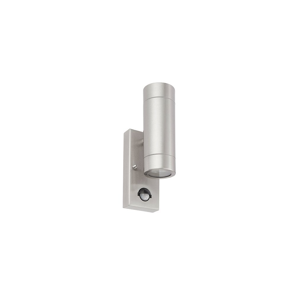 Palin Up and Down Wall Light with PIR in Stainless Steel