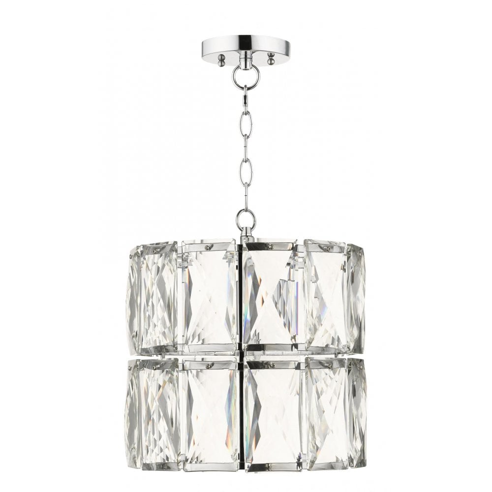 Aurora E27 Medium Crystal Polished Chrome Single Pendant
