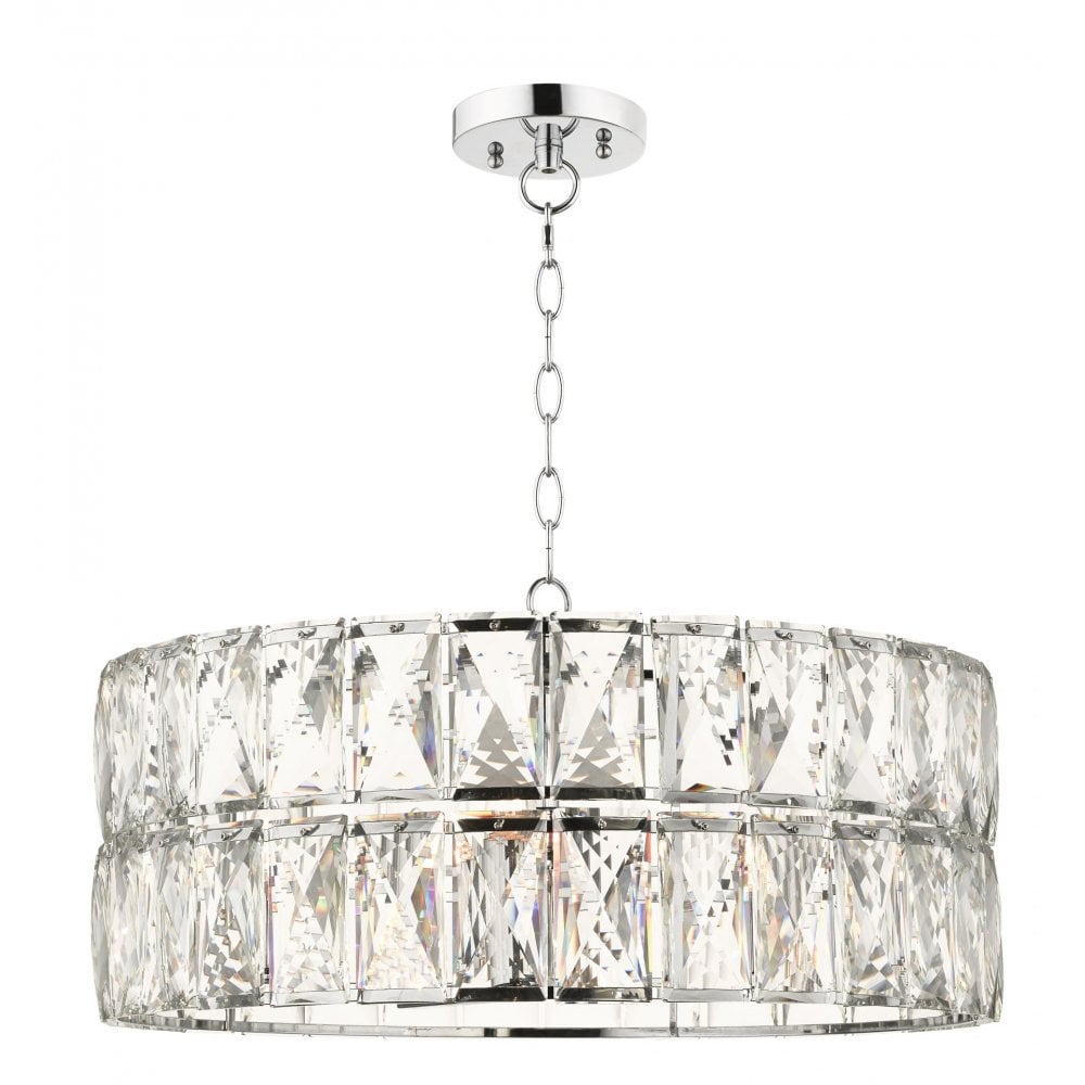 Aurora 5 Light E14 Crystal Pendant Polished Chrome
