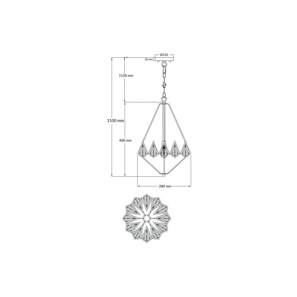 Paragon E27 1 Light Crystal Pendant Polished Chrome