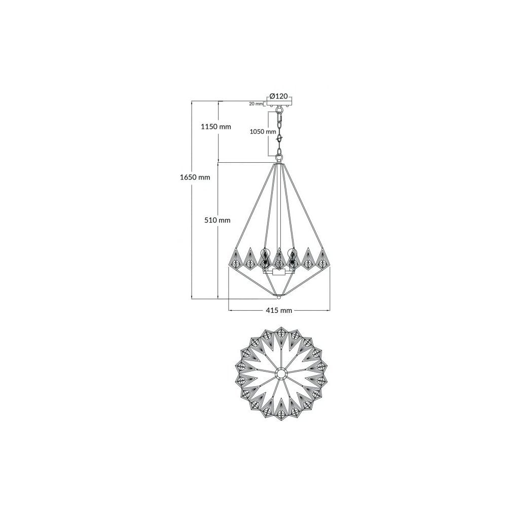 Paragon E27 3 Light Crystal Pendant Polished Chrome