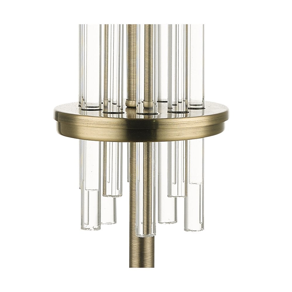 Chrysler E27 Crystal Table Lamp Antique Brass With Shade