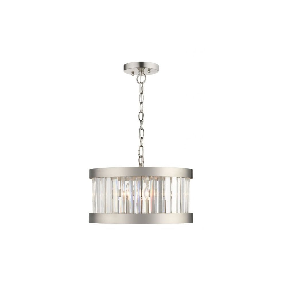 Pandora E27 3 Light Crystal Pendant Satin Chrome