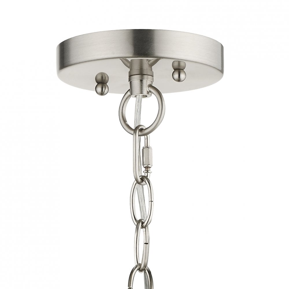 Pandora E27 3 Light Crystal Pendant Satin Chrome