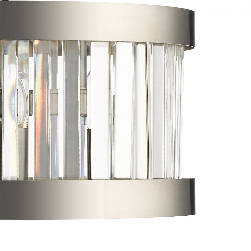 Pandora E27 3 Light Crystal Pendant Satin Chrome