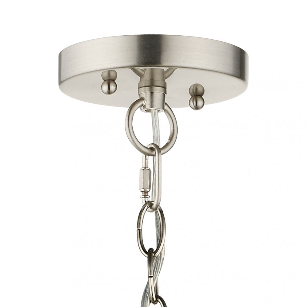 Pandora E27 5 Light Crystal Pendant Satin Chrome