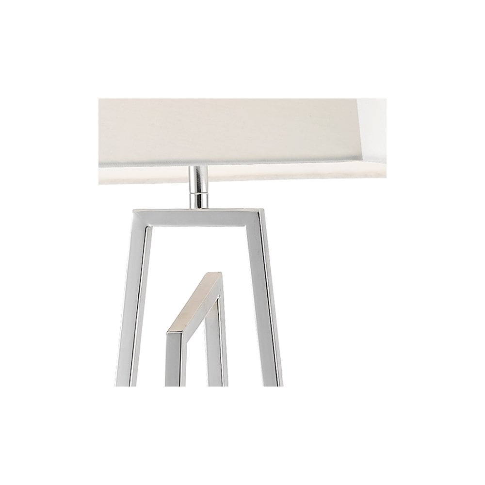 Plaza Polished Chrome E27 Floor Lamp With Square Shade