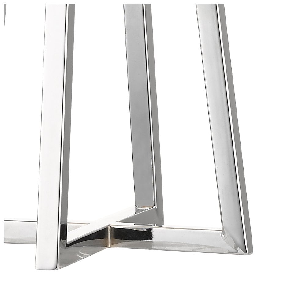 Plaza Polished Chrome E27 Table Lamp With Square Shade