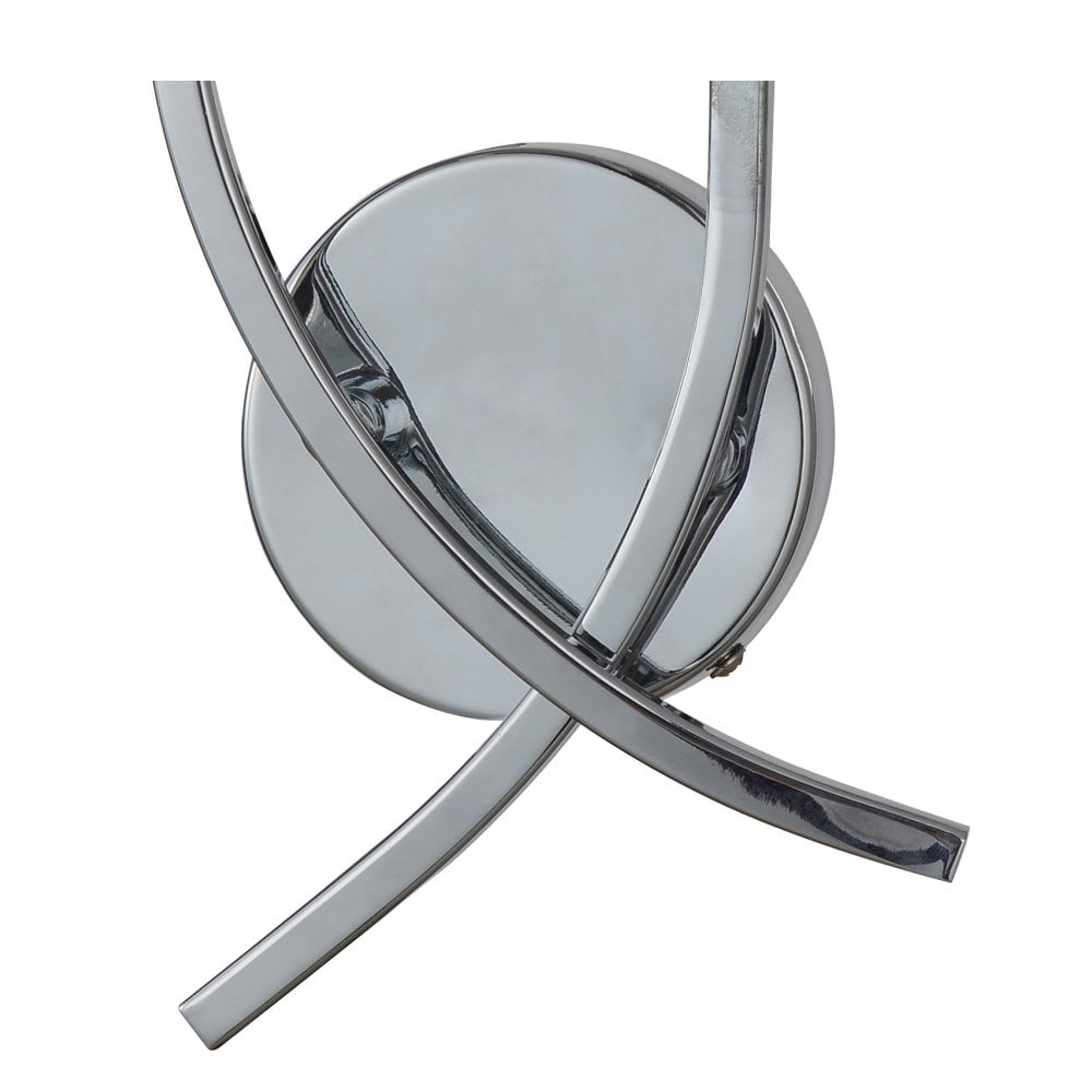 Topaz 2 Light Polished Chrome Wall Light With Square Glass Shades