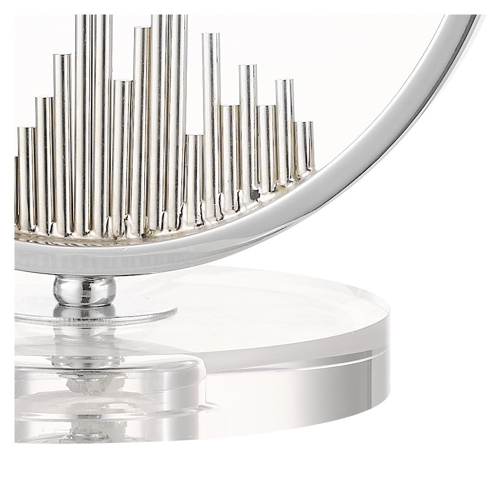 Manhatten E27 Polished Chrome Crystal Table Lamp With Shade